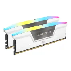 CORSAIR VENGEANCE RGB 32GB 2x16GB DDR5 6400MT/s DIMM Unbuffered 36-48-48-104 Std PMIC XMP 3.0White Heatspreader Black PCB 1.4V